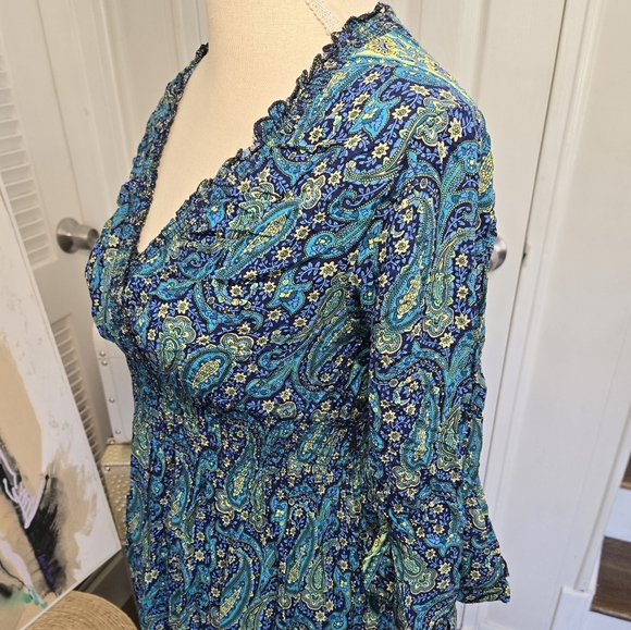 STUNNING BLUE & GREEN PAISLEY MAXI DRESS 💙💚 - Picture 5 of 11